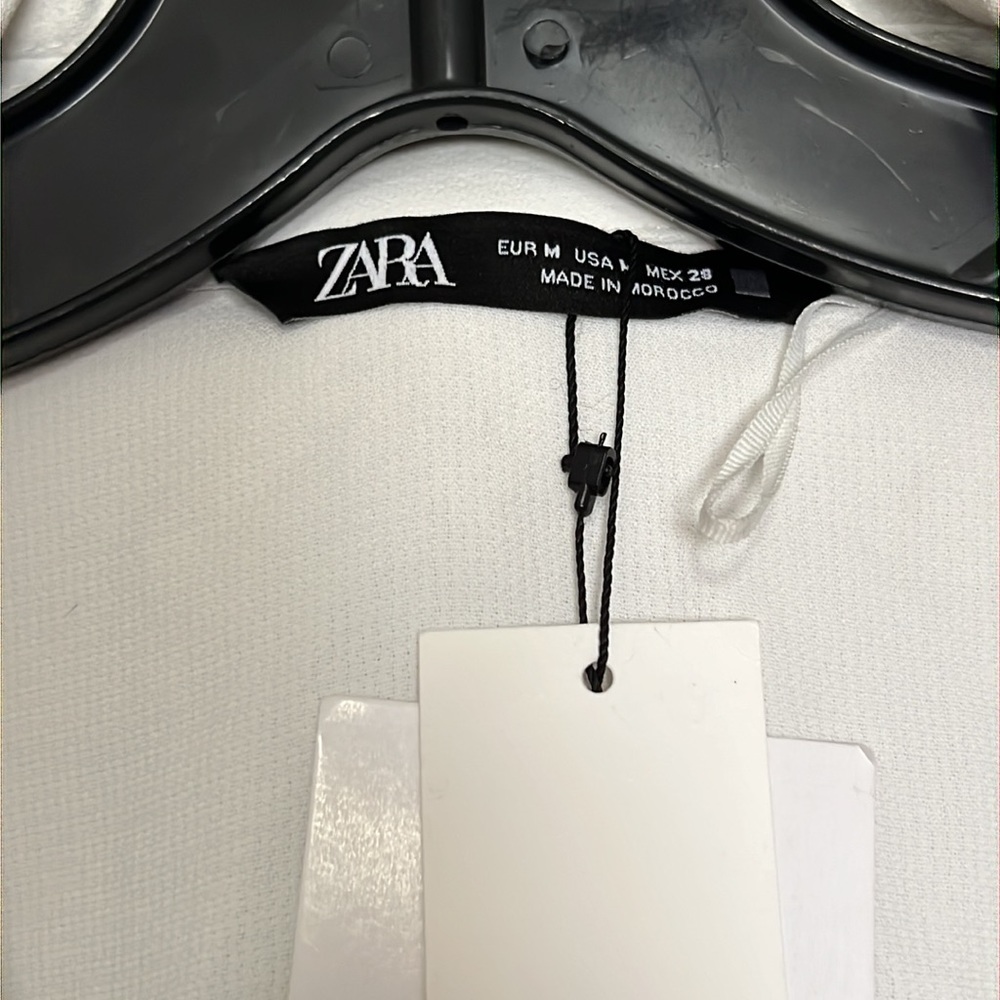 Zara NWT Bloggers Favorite White Short Wrap Dress Size Medium - Picture 6 of 12